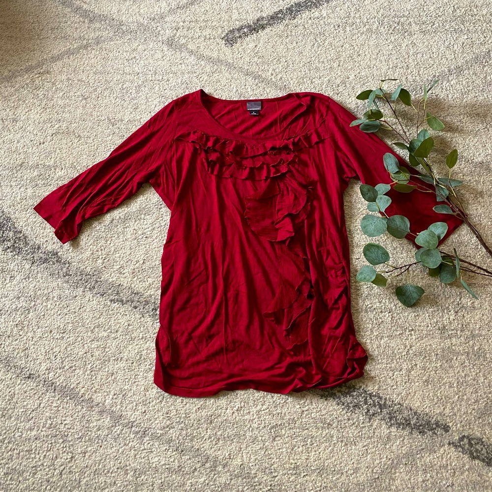 Dressy Ruffled Maternity Shirt